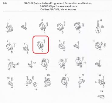 Preview: GEGENHALTER-ROHRSCHELLE SACHS Ø 28 MM